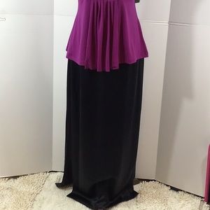 Kay Unger black silk maxi pencil skirt